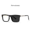 Large Square Metal Frame Hyperopia Prescription Photochromic Anti Blue Light Reading Glasses for Men 0 to +600
