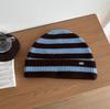 Autumn and Winter Versatile Striped Cold Hat Knitted Wool Hat Thickened Warm Hat Wool Hat High Quality Ear Hat
