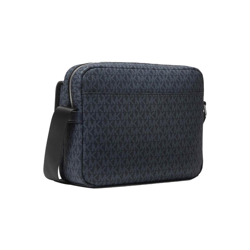 Michael Kors Cooper Classic Solapa Presbicia Casual Viaje Diario Cuero Artificial Bolso para Cámara Bolso Cruzado Mediano Hombre Azul Oscuro