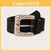 Art Nouveau Belt With Oversized Buckle And Textured Pattern For Fashion Enthusiasts