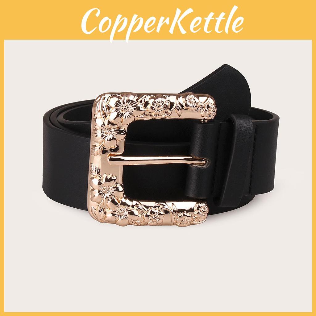Art Nouveau Belt With Oversized Buckle And Textured Pattern For Fashion Enthusiasts