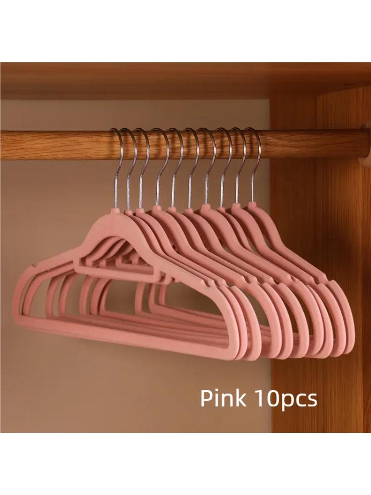 10/20 PCS Clothes Hanging Household Hangers Non-slip Dormitory Bedroom Special Storage Clothes Hanging No Trace Flocked Hanger