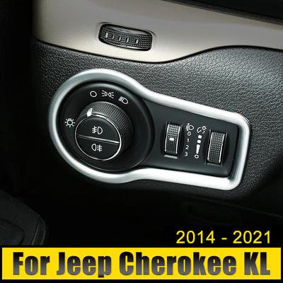 Pour Jeep Cherokee KL 2014 2015 2016 2017 2018 2019 2020 2024 Panneau de commande des boutons de réglage des phares et des feux de brouillard de voiture Garniture
