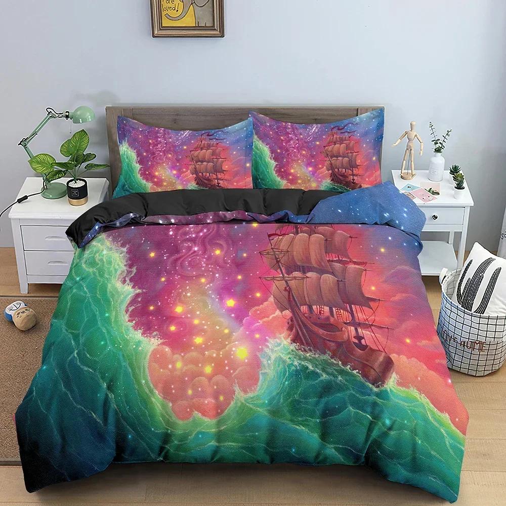 Luxury New 3D Print Natural Scenery Duvet Cover Set Moonlight Shadow Bedding Set Comforter Cover Queen King Size Home Textiles