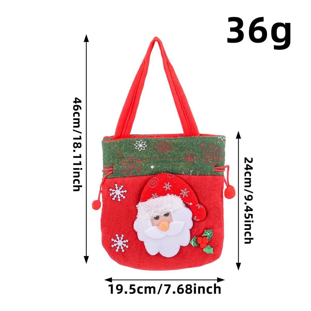 3D Christmas Doll Candy Bag - Cute Gift Tote with Drawstring, Decorative Brushed Cloth Bag