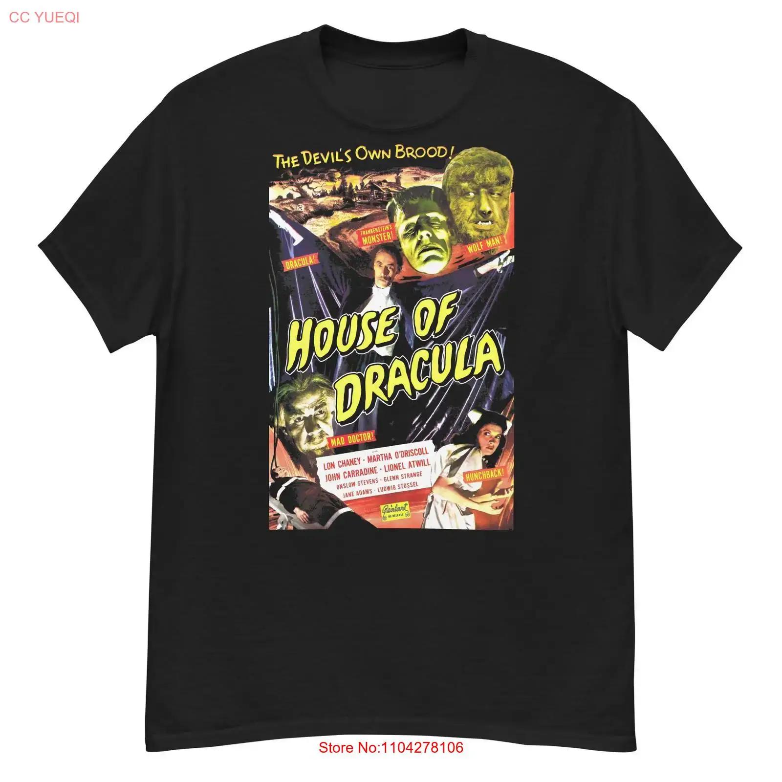 

House of Dracula cult horror film fan art t shirt vintage Washed Breathable homme Casual Stylish designer clothes fashion 5XL різнокольоровий