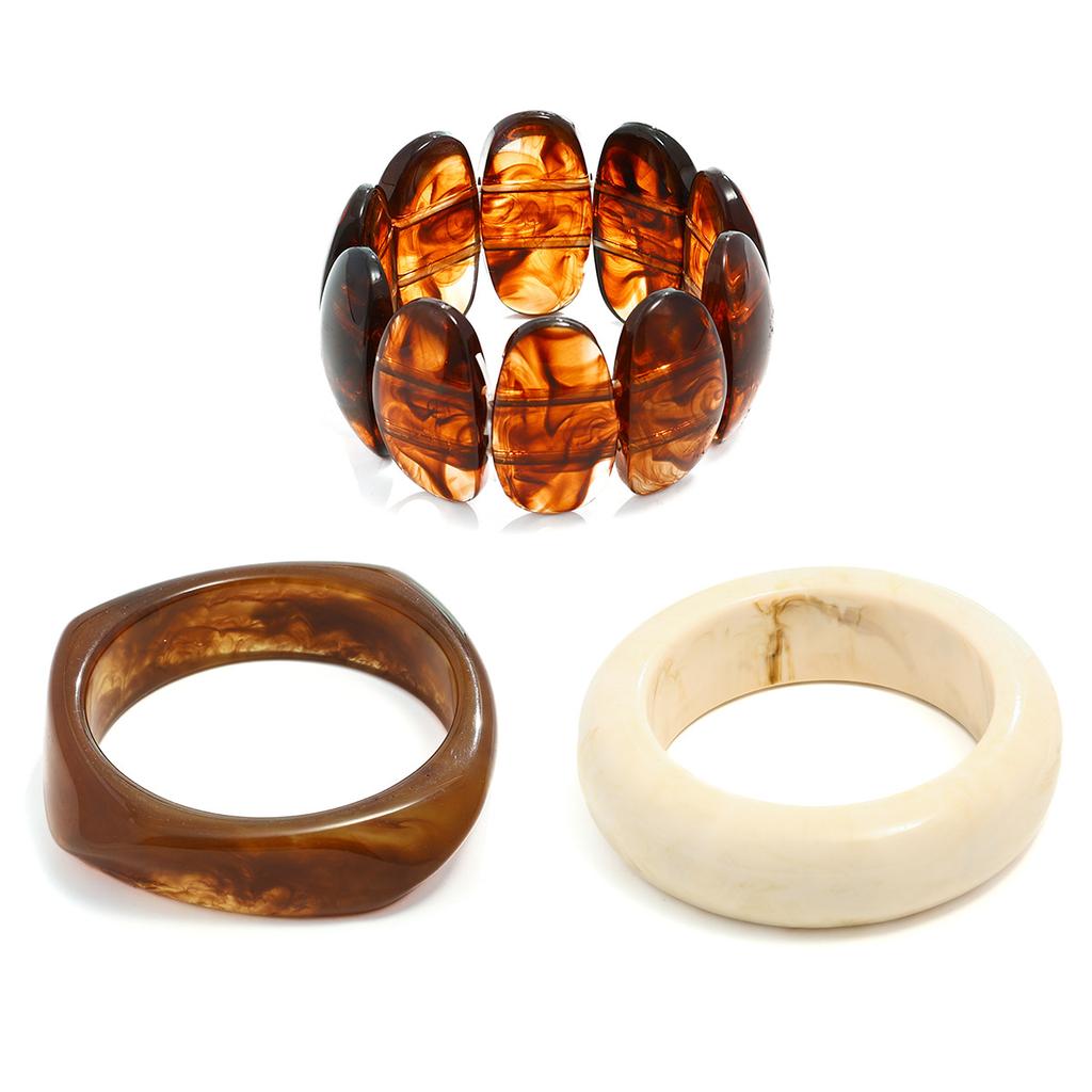 Popular bracelet translucent smudged acrylic jewelry exaggerated ins curved resin bracelet jewelry