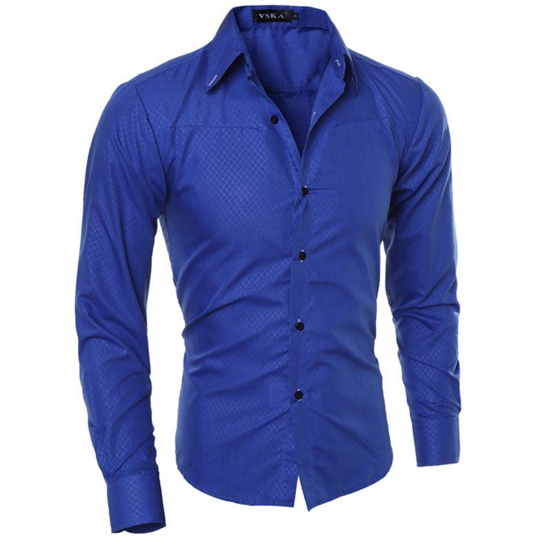 Fashion Casual Solid Color Long Sleeve Men Shirt With Soft Slim Fit Design