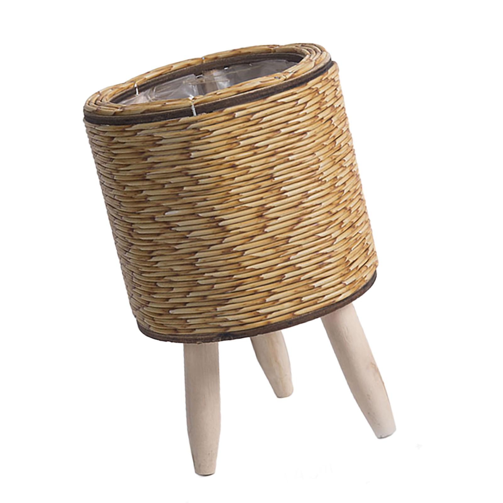 

Подставка для растений из ротанга, плетеная вручную, желтый, экологически чистый материал, прочная и долговечная, многоярусная конструкция для использования в помещении и на открытом воздухе C