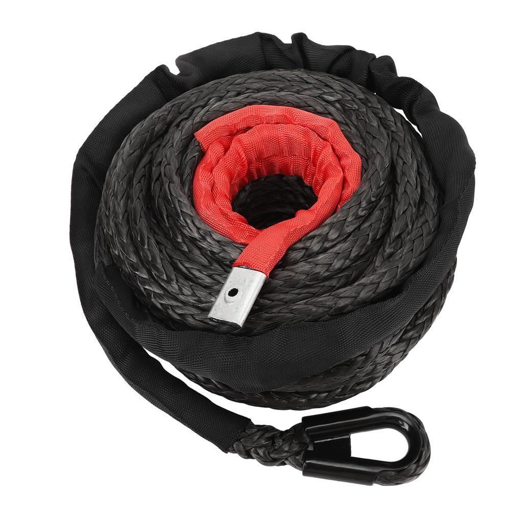 Synthetic Winch Rope with Protective Sleeve 9.5mm X 23m 7.5T High Strength Winch Rope Cable for 4WD