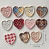 10/20/30pcs Cute Plaid Heart Shaped Button Coat Cardigan DIY Sewing Decoration Women's Clothing Sewing Accessories