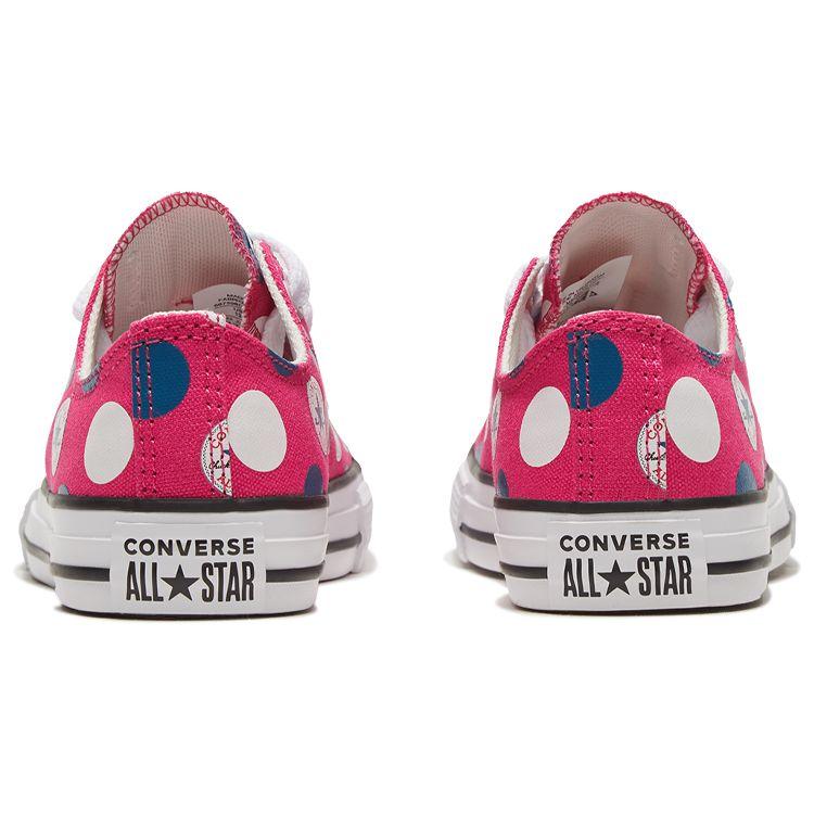 Converse Chuck Taylor All Star Low Top Kids Canvas Shoes Blue Pink Polka Dots Kids Sneakers 667598C