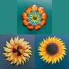 Metal Sunflower Sculpture Wall Art Decor Flower Colorful Crafts Ornament for Home Courtyard Party Decoration Gift