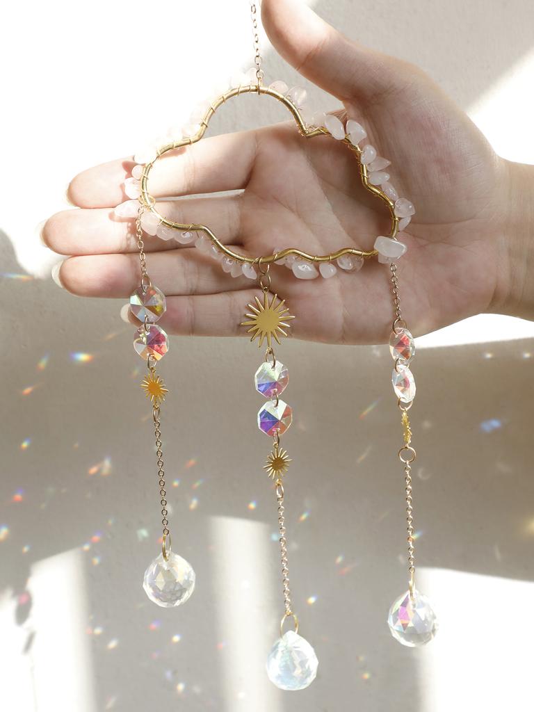 Cloud Suncatcher Wall Hanging Crystal Wind Chime Rainbow Maker Light Catcher Car Accessories Christmas Home Decor Sun Catcher