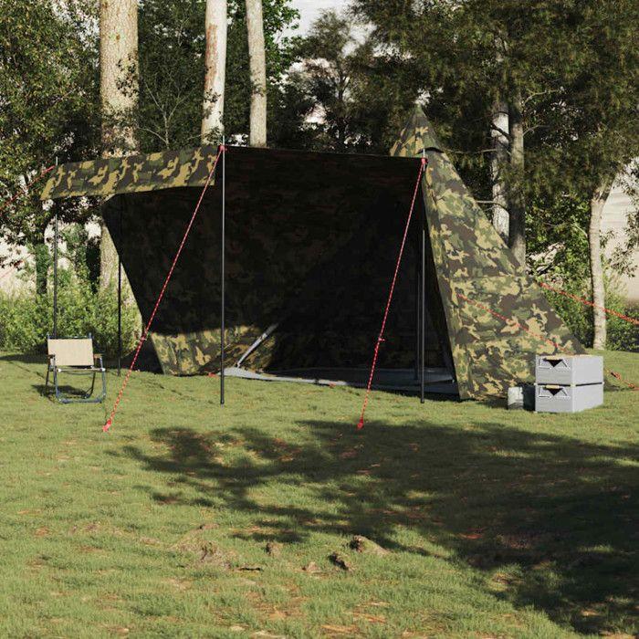 VidaXL Tente familiale tipi 8 personnes camouflage imperméable, tente, abri de camping, abri de jardin, tente de camping, 4009451