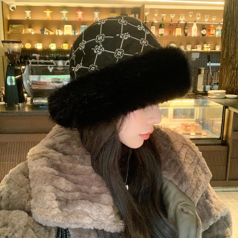 

Женская высококачественная панама из искусственной норки, зимняя теплая плюшевая утолщенная монгольская шапка