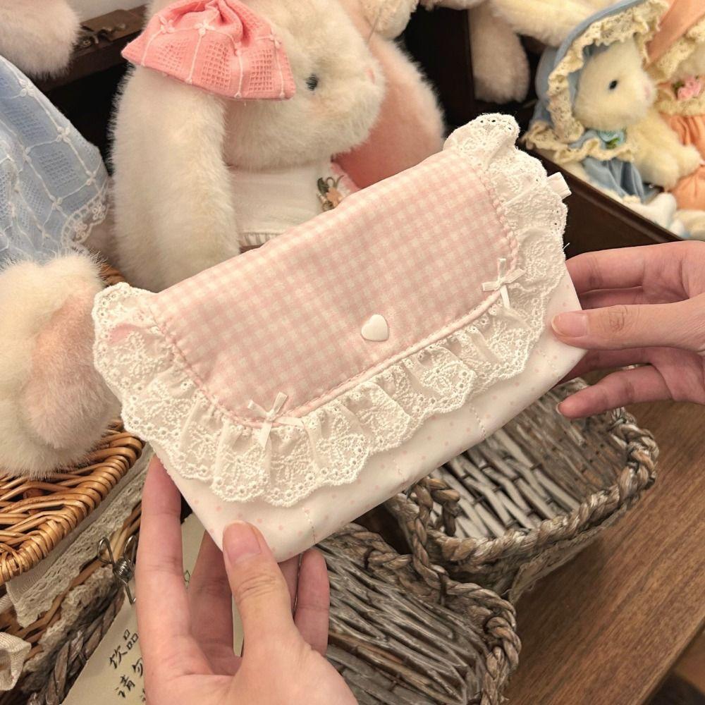 Lace Ruffle Pen Bag Flip Design Stationery Bag Durable Stationery Organizer  Gift