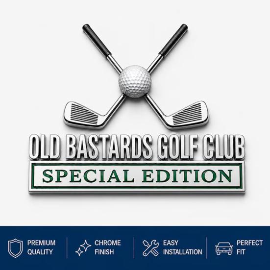 Golf Club Car Emblem Badge, Metal Golf Logo Sticker for Vehicle, Chrome Finish Auto Decal for SUV Truck, Gift for Golf Lovers
