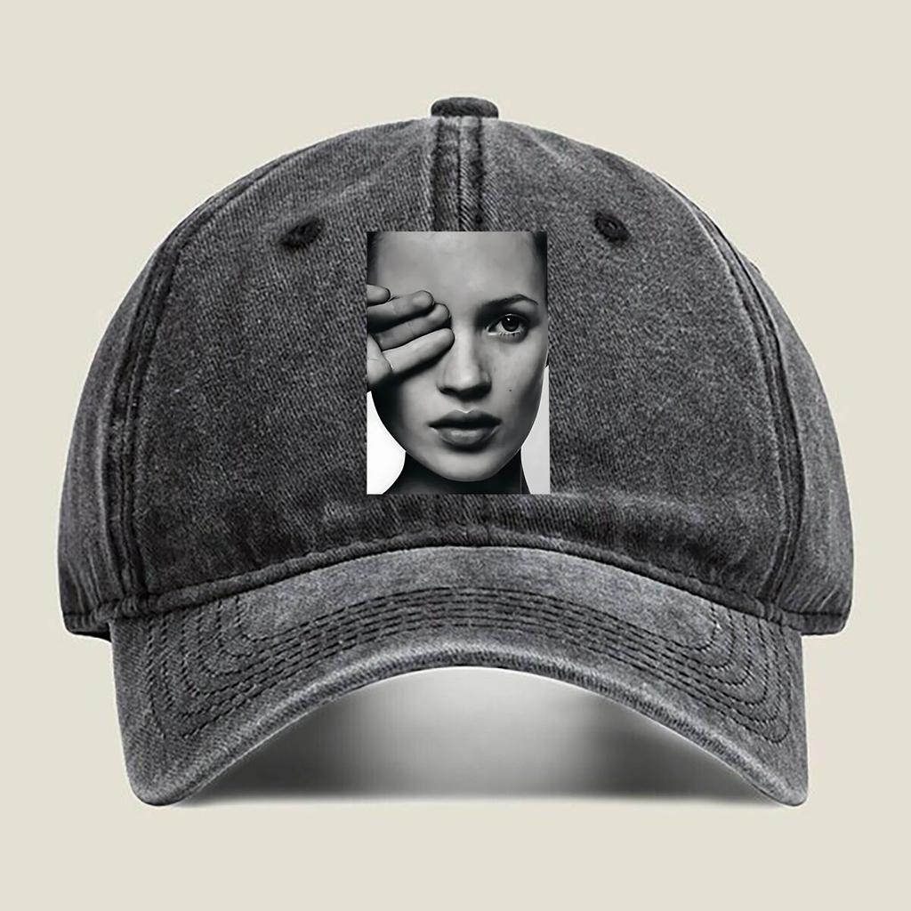 Mysterious Woman Portrait Fashion Washed Baseball Cap Hat Outdoor Activities