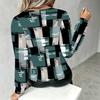 Women Plus Size V Neck Long Sleeve Blouse Vertical Stripe Print Puff Sleeve Casual Office Daily Top