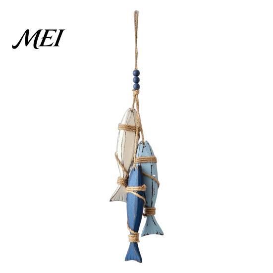 Handmade Hanging Wall Art 1/2Pcs Bohemian Wooden Starfish Decoration, Fish Ornament, Entryway Decorations Coastal Nautical Pendant for Home