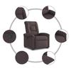 Relax Chair with Rising Function by Dark Brown Fabric