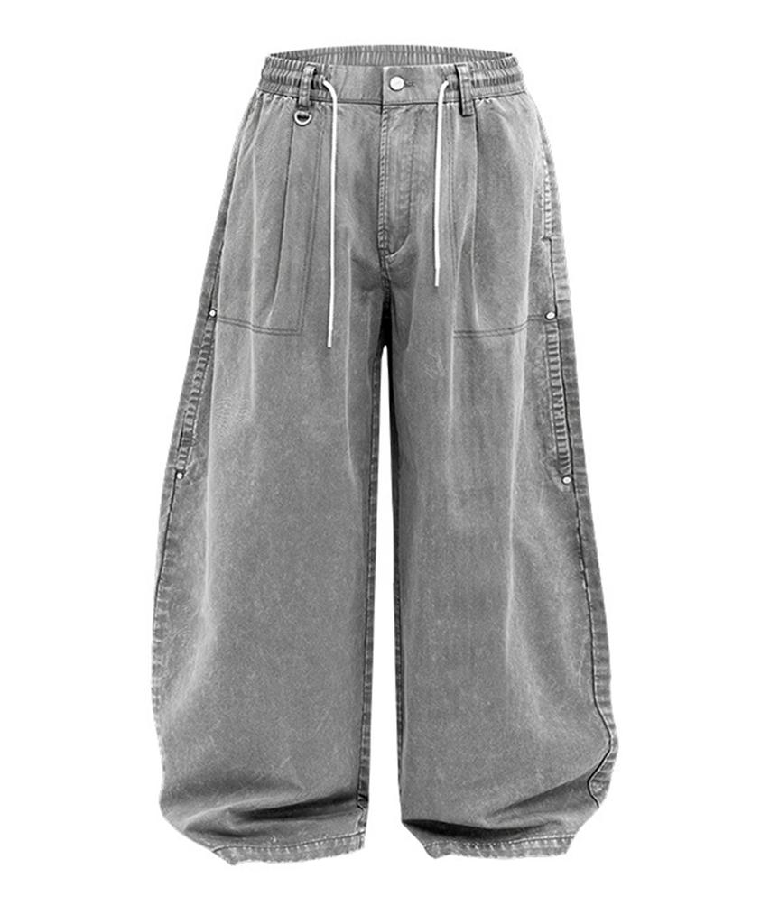Beoteunseoul Utility Pigment Loop Washed Balloon Pants (3 Colors)
