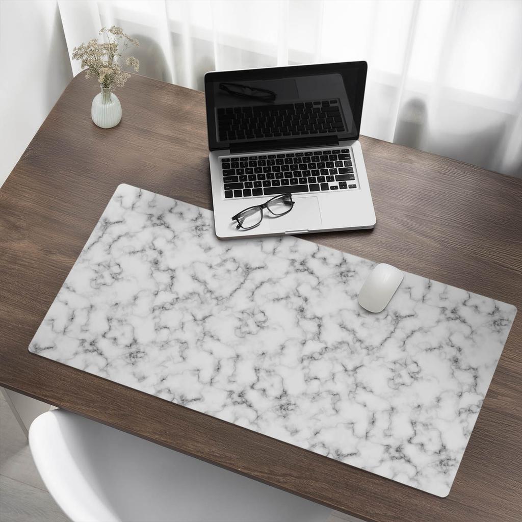 Protective Desk Mat Keyboard Mouse Pad Marble Texture 100x50 Cm