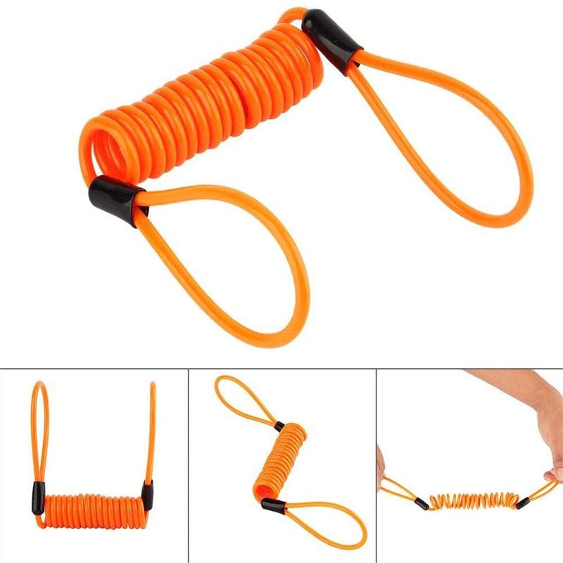 120cm Bike Spring Cable Lock Anti Theft Rope Alarm Motorcycle Brake Disc Lock Moto Bike Scooter Safety Reminder Anti-Theft Cable