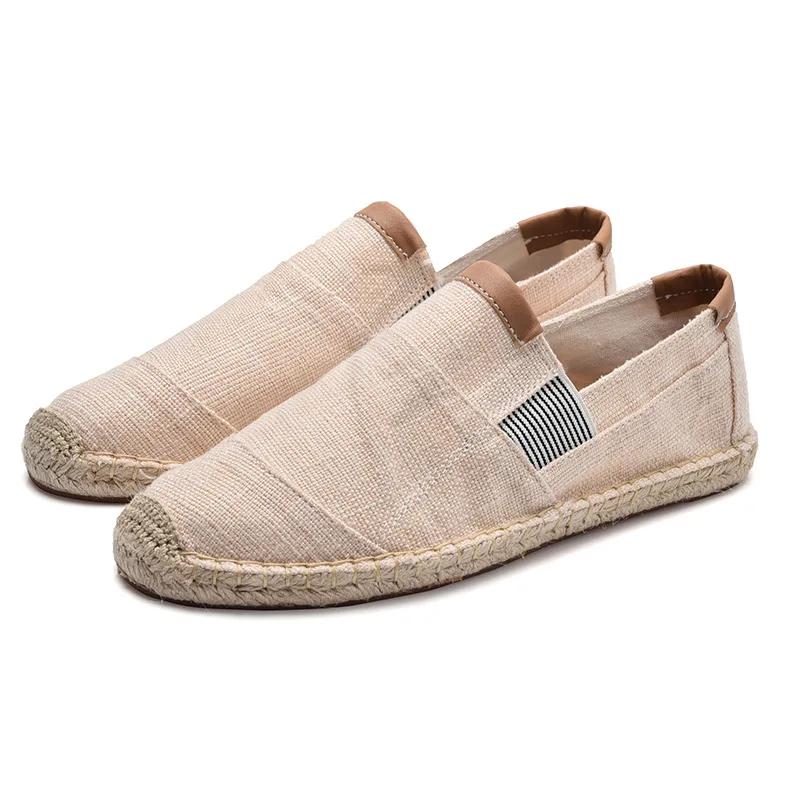 High Quality Breathable Canvas Casual Shoes for Men Chinese Fashion Mens Shoes Soft Slip On Espadrilles Comfortable Men Loafers