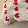 Knitted Love Pattern Tote Bag Stylish Woven Handbag Shoulder Bag for Women Party Work Travel Underarm Bag Outdoor
