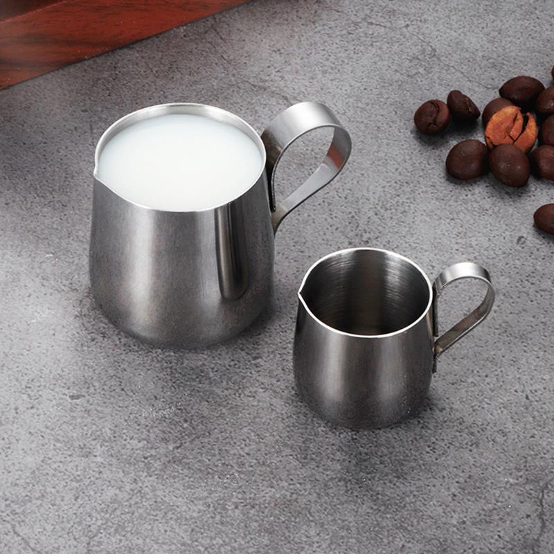 1Pieces 304 Stainless Steel Mini Milk Jugs Pointed Flower Jar Durable Small Milk Jigger Coffee Tool Outdoor Tableware