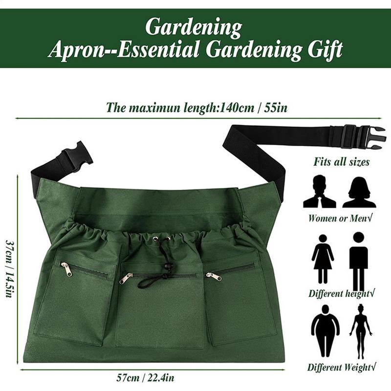 Garden Apron For Harvesting Planting Apron With Drawstring Pockets Heavy Duty Safety Gardening Accessories For Storing Small