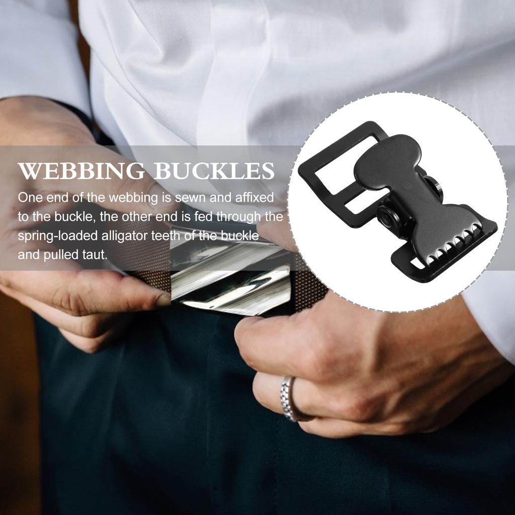 5Pcs Black Thickened 2Mm Reinforced Medical Clamp Webbing Buckles Quick Release Buckle Safety Buckle Garment Rivets Sewing