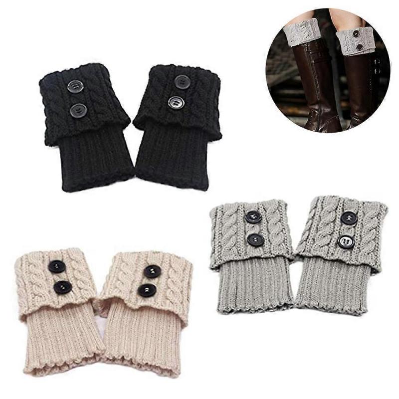 3 Pairs Womens Short Boots Socks Crochet Knitted Boot Cuffs Leg Warmers Socks