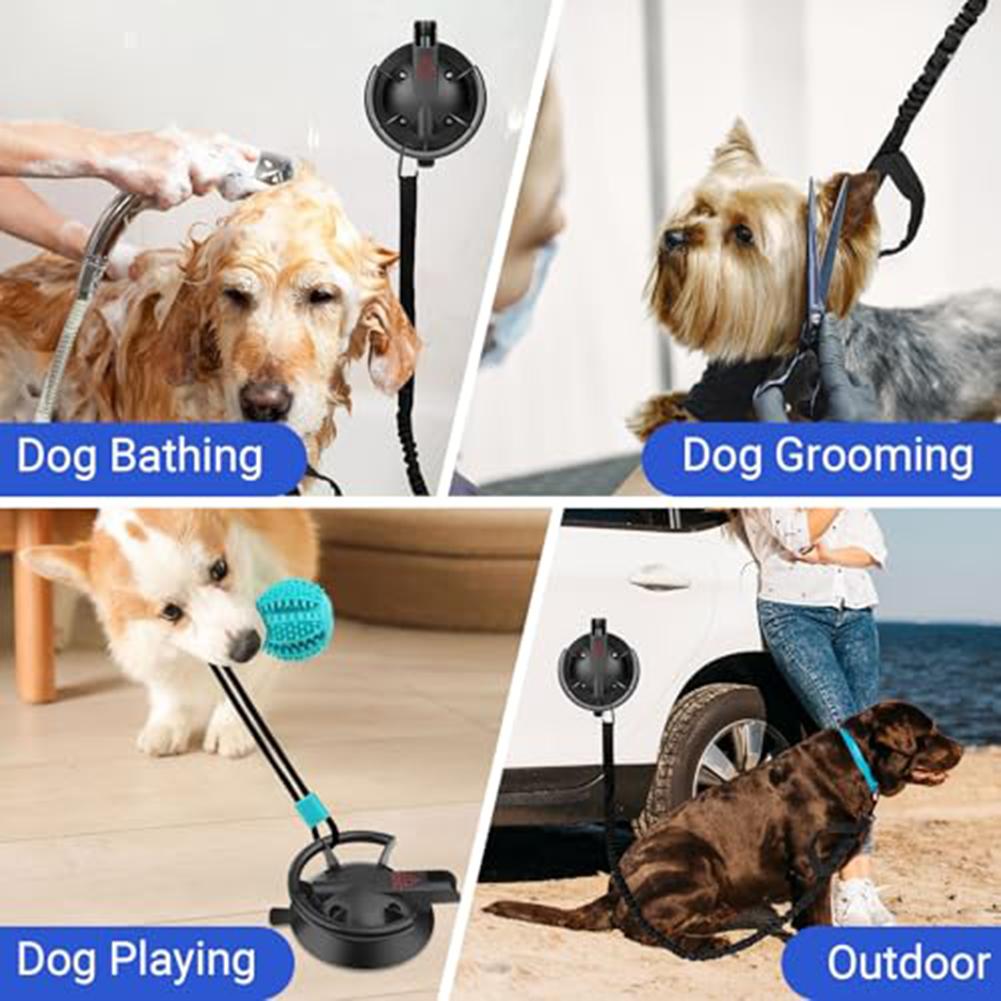 Shower Parts Dog Bathing Suction Cup With Tether: Secure & Easy-Bathing Suction Cup Set 15x12x6cm Plastic Vacuum Pump 260LBS
