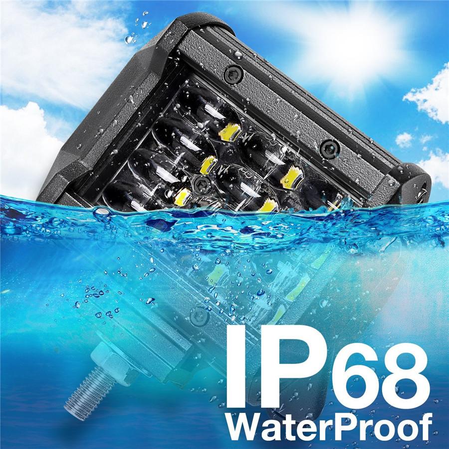 Pair 4inch 144W 14400LM LED Work Light Bar RGB 6 Colors Breathing Flood Spot Beam Offroad 4WD SUV Driving Fog Lamp