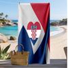Chorwacja Piłka Nożna Nadruk Ręcznik Plażowy Szybkoschnący Super Chłonny Miękki Ręcznik Kąpielowy do Pływania Plaży Podróży Wentylator Pamiątka Prezent