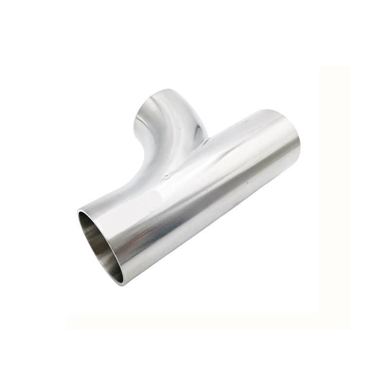 Stainless Steel 304 Sanitary Exhaust Pipe Fittings R Herringbone Welded Tee
