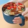 1L StainlessSteel Noodle Bowl Set Noodle Bowl Metal Portable Ramen Pot Bowl with Lid Easy To Clean Reusable BPA Free with Handle
