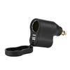 Motorcycle Dual USB Charger Adapter Cigar Lighter Socket For BMW Din Hella Plug