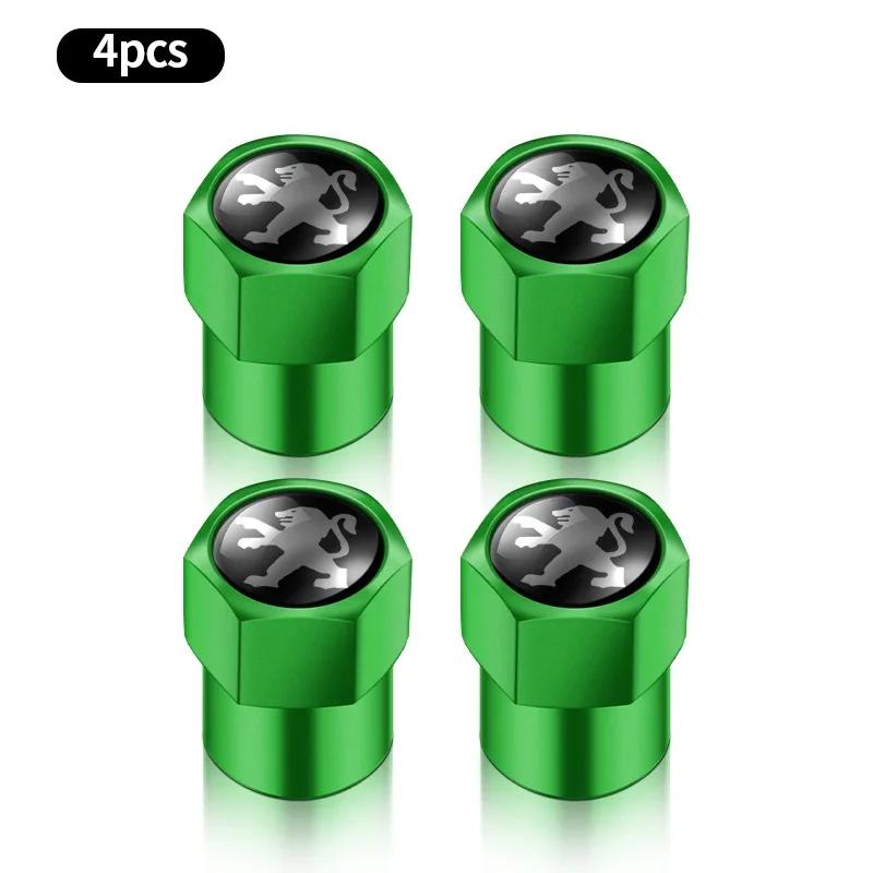 4pcs Aluminum Anti-theft Hexagonal Tire Valve Cap Accessories For Peugeot 206 208 306 307 308 508 106 107 108 2008 3008 5008 207