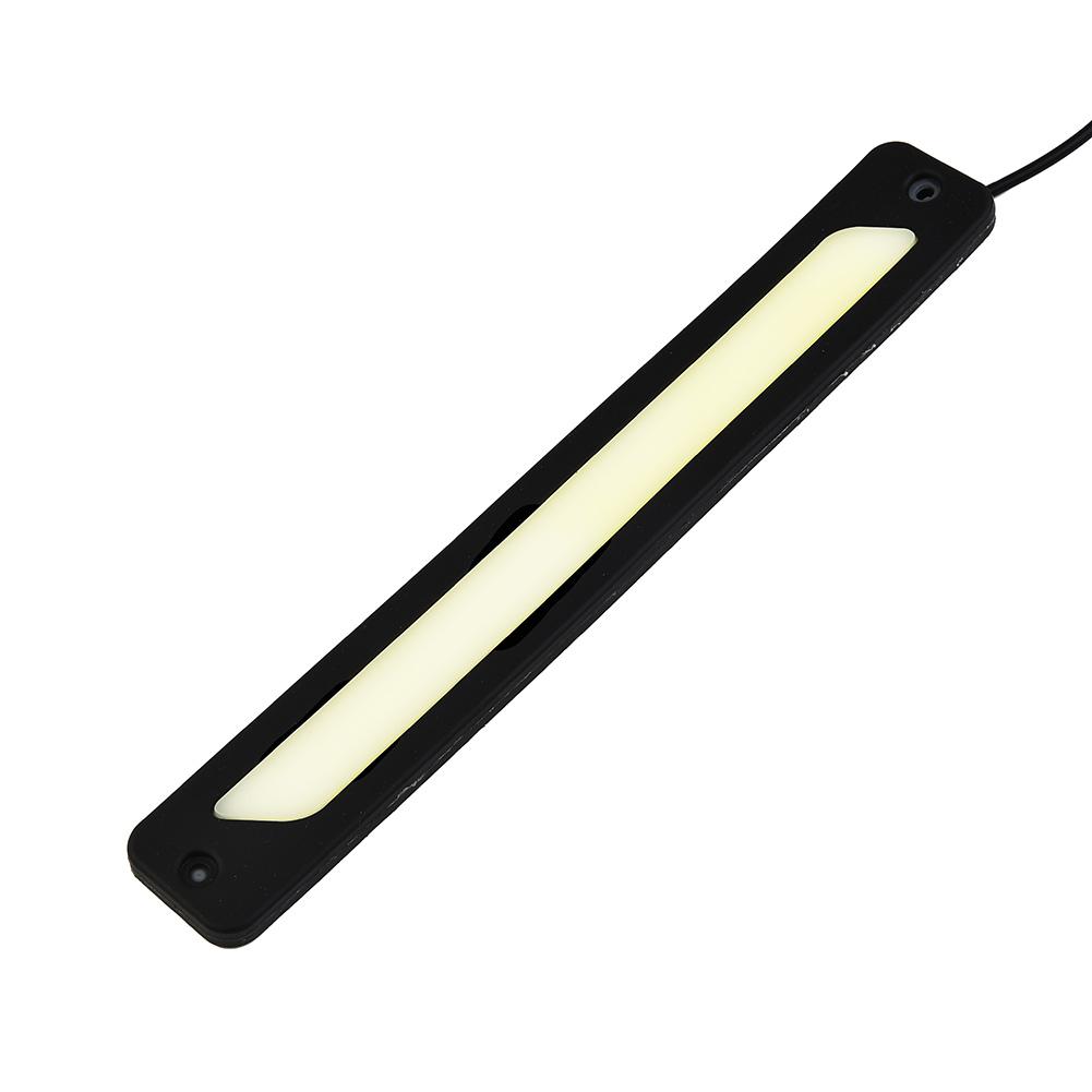 Car LED DRL Daytime Running Light Strip Side Marker License Plate Fog Lamp License Plate Light White Waterproof Car Accessories