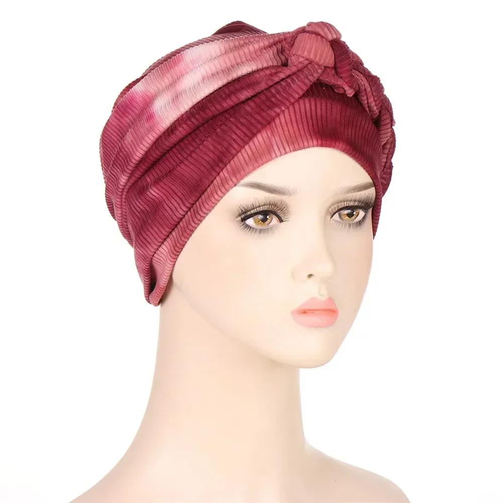 Velour Muslim Women Braid Hijab Turban Chemo Stretch Cap Hair Loss Hat Head Wrap Islamic Bonnet Headwear Beanie Cover