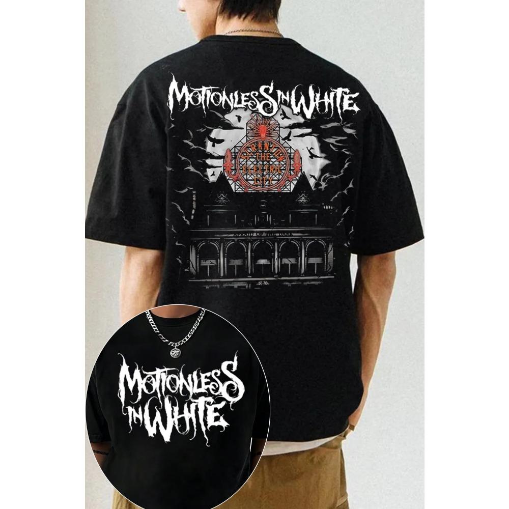 Motionless In White Band Graphic TShirt Mens Womens Cotton Tee Summer Casual Short Sleeve Round Neck Clothing
