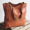 Retro Waxed Leather Women's Handbag - Soft, Large-Capacity, Fashionable Tote with Pockets and Single Shoulder Strap