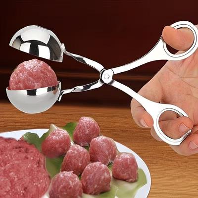 Stainless Steel Meatball Maker Scoop Non Stick Meat Baller Tongs with Anti Slip Handle Multifunctional Food Ball Maker Kitchen Tool