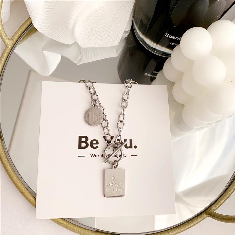 Unisex Titanium Steel Punk Necklace with Pendant - Trendy, Simple Clavicle and Sweater Chain