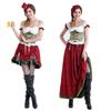 Oktoberfest Bayerisches Dirndl Bierkellnerin Cosplay Kostüm mit Puffärmeln