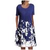 Women's Casual Summer Short Sleeve Pullover Dress Loose Round Neck Fashion Print